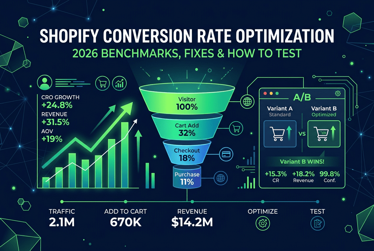Shopify Conversion Rate Optimization: 2026 Benchmarks, Fixes and How to Test - SOLO MEDIA GROUP