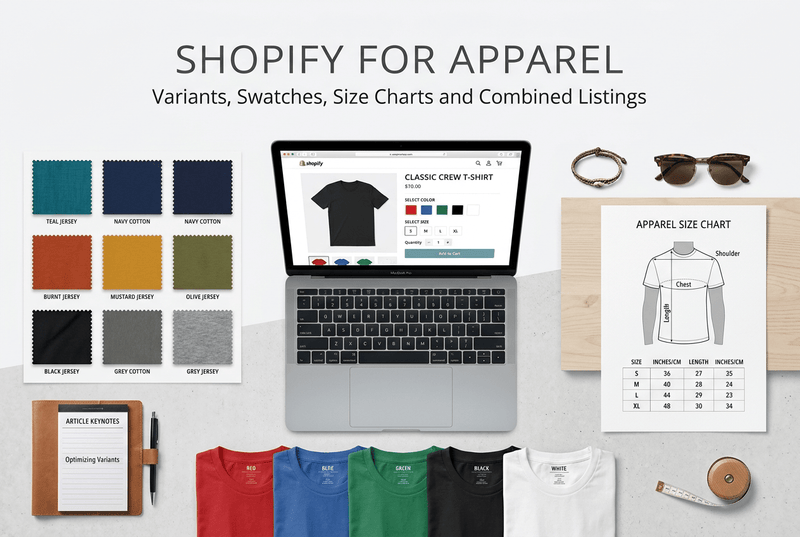 Shopify for Apparel: Variants, Swatches, Size Charts and Combined Listings (2026)